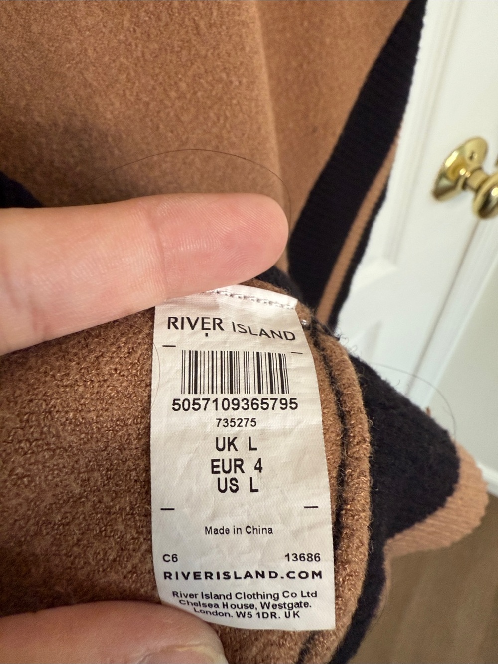 River Island Tan and Black Sweater Poncho - Picture 4 of 6